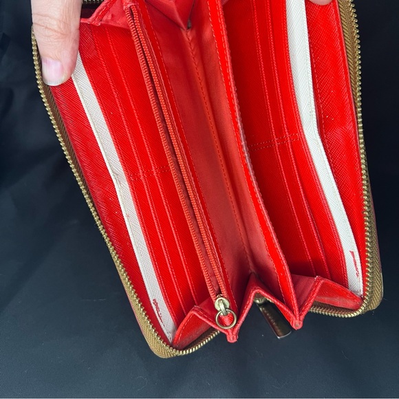 Coach White and Red Polka Dot Zip Wallet - Picture 9 of 11